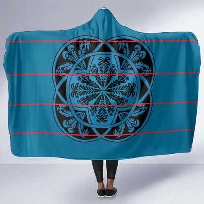 Basotho Blanket Hooded Blanket Lesotho Kharetsa Seanamarena Heritage - Blue - African Pride