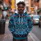 Basotho Blanket Hoodie Lesotho Kharetsa Seanamarena Heritage - Blue - African Pride