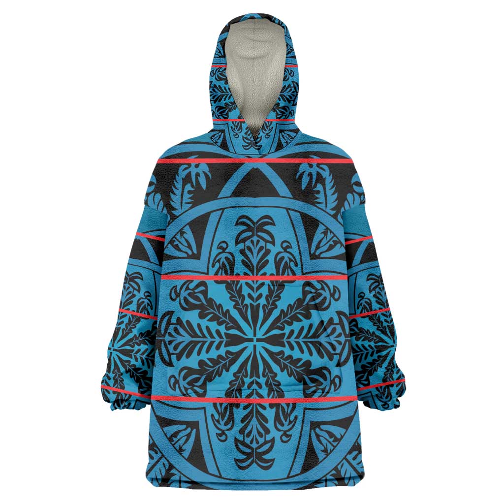 Basotho Blanket Kid Wearable Blanket Hoodie Lesotho Kharetsa Seanamarena Heritage - Blue - African Pride