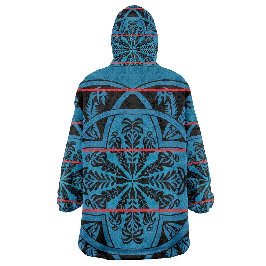 Basotho Blanket Kid Wearable Blanket Hoodie Lesotho Kharetsa Seanamarena Heritage - Blue - African Pride