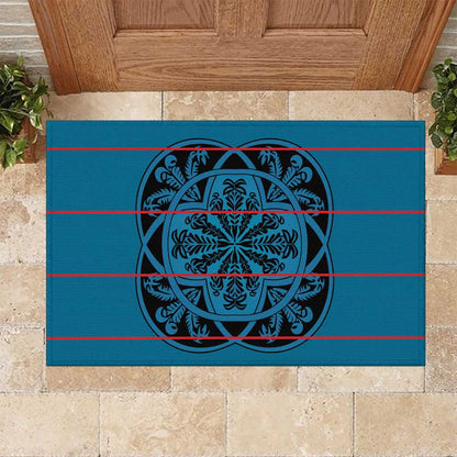 Basotho Blanket Rubber Doormat Lesotho Kharetsa Seanamarena Heritage - Blue - African Pride