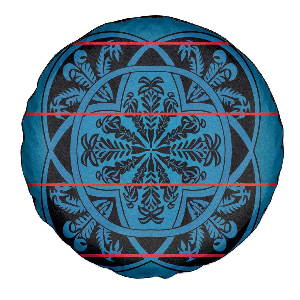 Basotho Blanket Spare Tire Cover Lesotho Kharetsa Seanamarena Heritage - Blue - African Pride