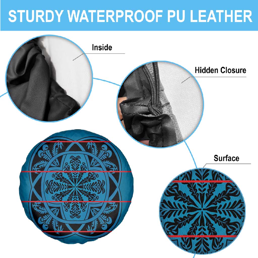 Basotho Blanket Spare Tire Cover Lesotho Kharetsa Seanamarena Heritage - Blue - African Pride