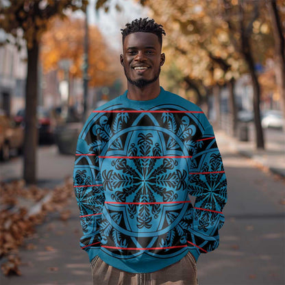 Basotho Blanket Sweatshirt Lesotho Kharetsa Seanamarena Heritage - Blue - African Pride