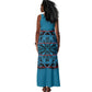 Basotho Blanket Tank Maxi Dress Lesotho Kharetsa Seanamarena Heritage - Blue - African Pride