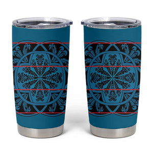 Basotho Blanket Tumbler Cup Lesotho Kharetsa Seanamarena Heritage - Blue - African Pride
