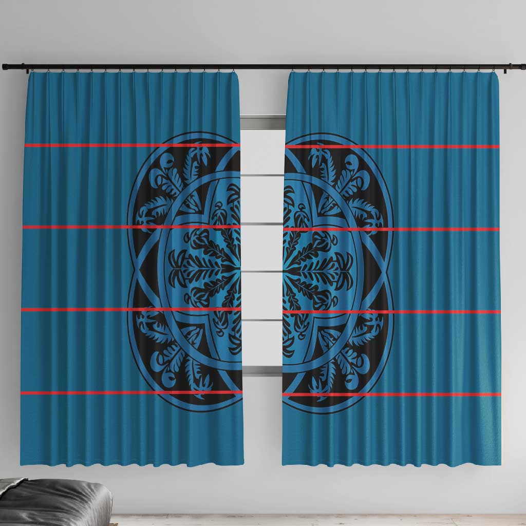 Basotho Blanket Window Curtain Lesotho Kharetsa Seanamarena Heritage - Blue - African Pride