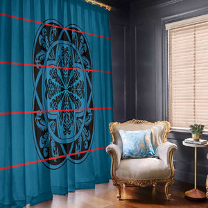 Basotho Blanket Window Curtain Lesotho Kharetsa Seanamarena Heritage - Blue - African Pride