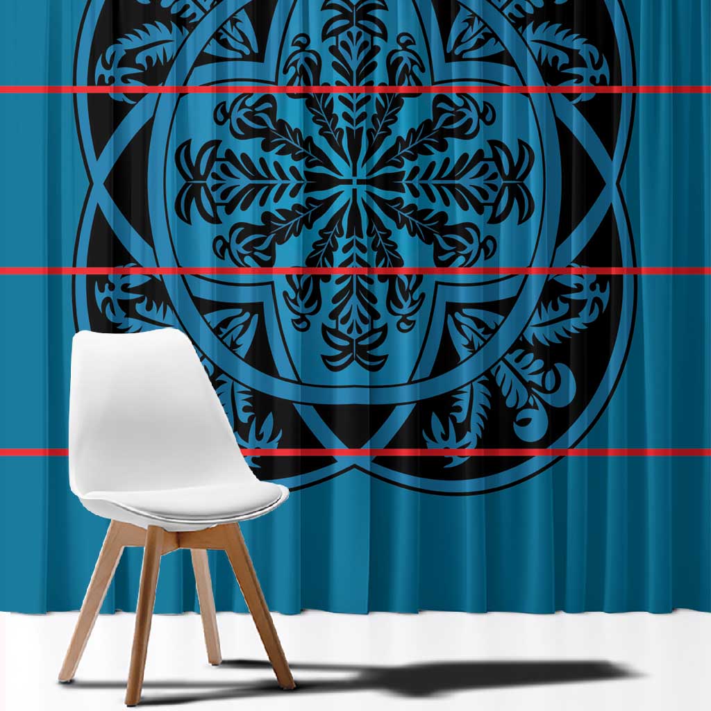 Basotho Blanket Window Curtain Lesotho Kharetsa Seanamarena Heritage - Blue - African Pride