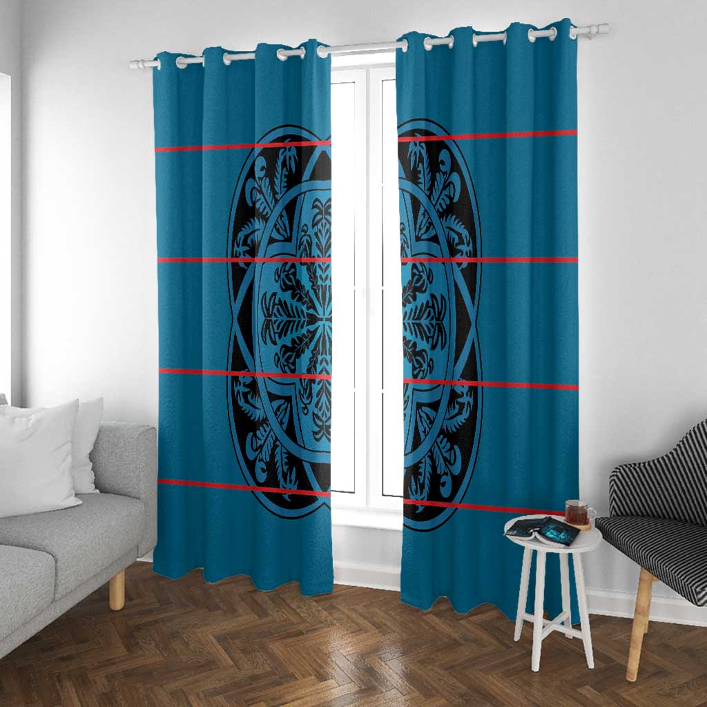 Basotho Blanket Window Curtain Lesotho Kharetsa Seanamarena Heritage - Blue - African Pride