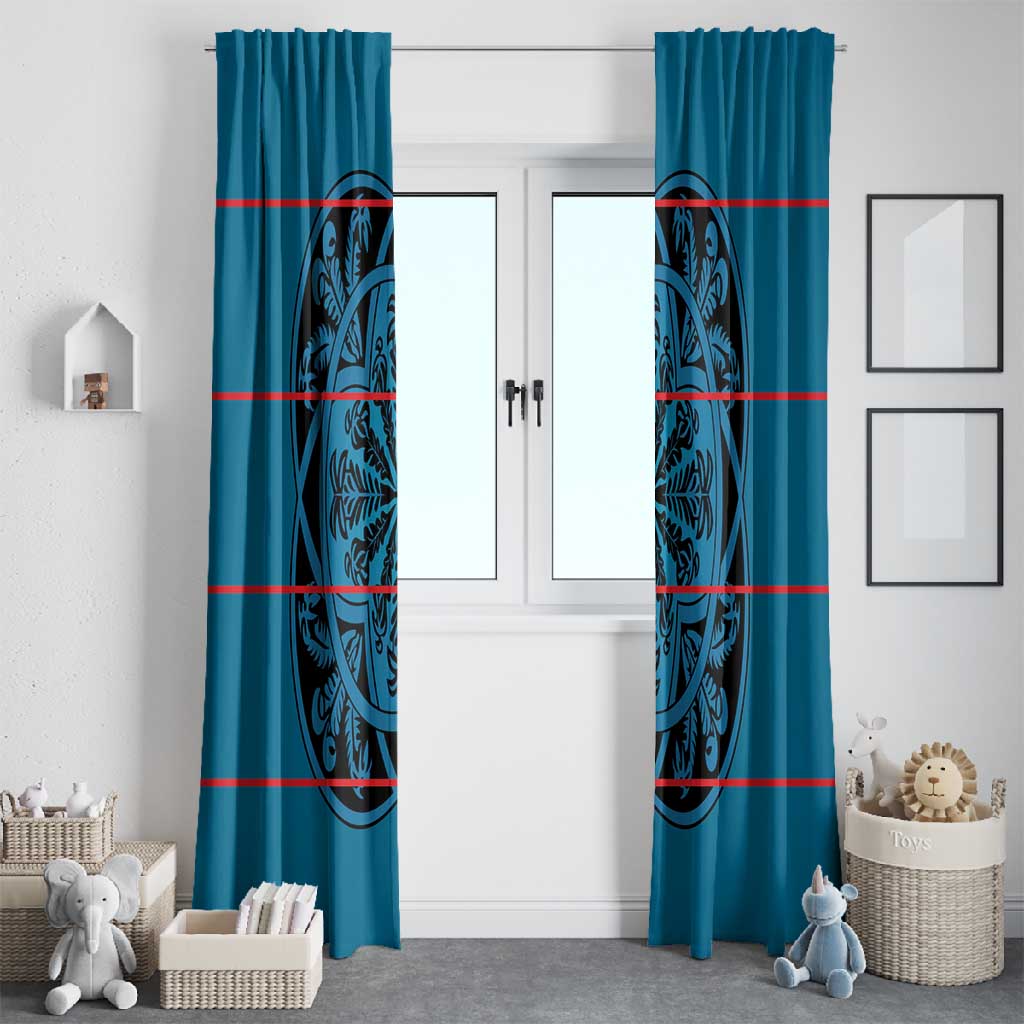 Basotho Blanket Window Curtain Lesotho Kharetsa Seanamarena Heritage - Blue - African Pride