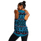 Basotho Blanket Women Racerback Tank Lesotho Kharetsa Seanamarena Heritage - Blue - African Pride