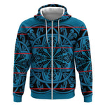 Basotho Blanket Zip Hoodie Lesotho Kharetsa Seanamarena Heritage - Blue - African Pride