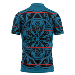 Lesotho Seanamarena - Kharetsa Zipper Polo Shirt Basotho Traditional Blanket Style