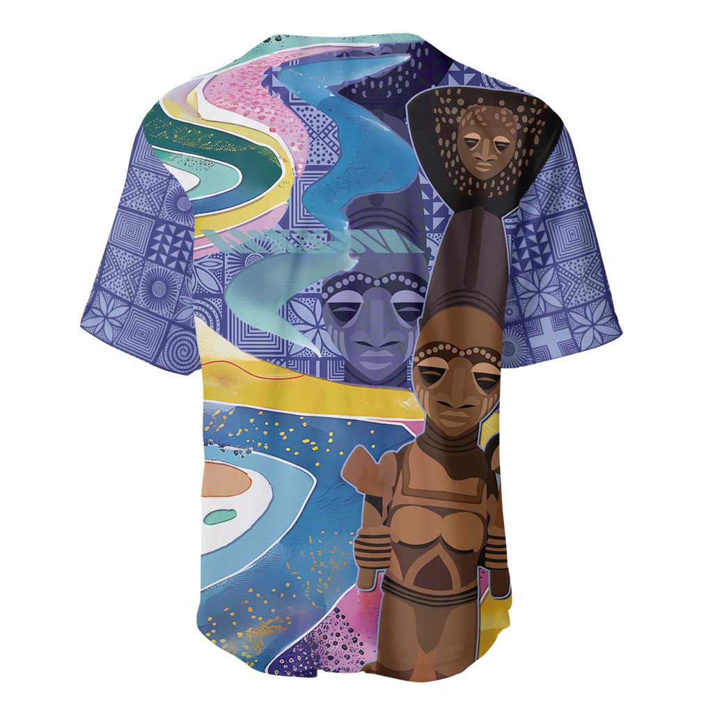 Nigeria Osun-Osogbo Festival Baseball Jersey Oshun God - Yoruba Pattern - African Pride
