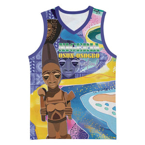 Nigeria Osun-Osogbo Festival Basketball Jersey Oshun God - Yoruba Pattern LT15