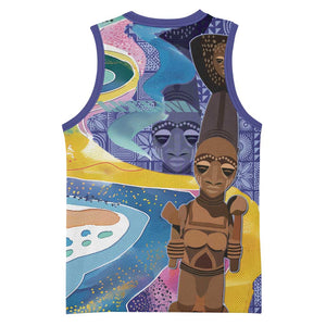 Nigeria Osun-Osogbo Festival Basketball Jersey Oshun God - Yoruba Pattern LT15