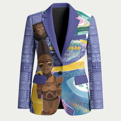 Nigeria Osun-Osogbo Festival Blazer Oshun God - Yoruba Pattern
