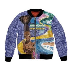 Nigeria Osun-Osogbo Festival Bomber Jacket Oshun God - Yoruba Pattern - African Pride