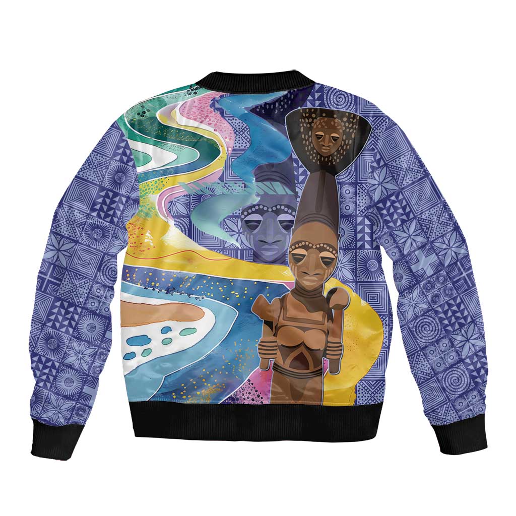 Nigeria Osun-Osogbo Festival Bomber Jacket Oshun God - Yoruba Pattern - African Pride