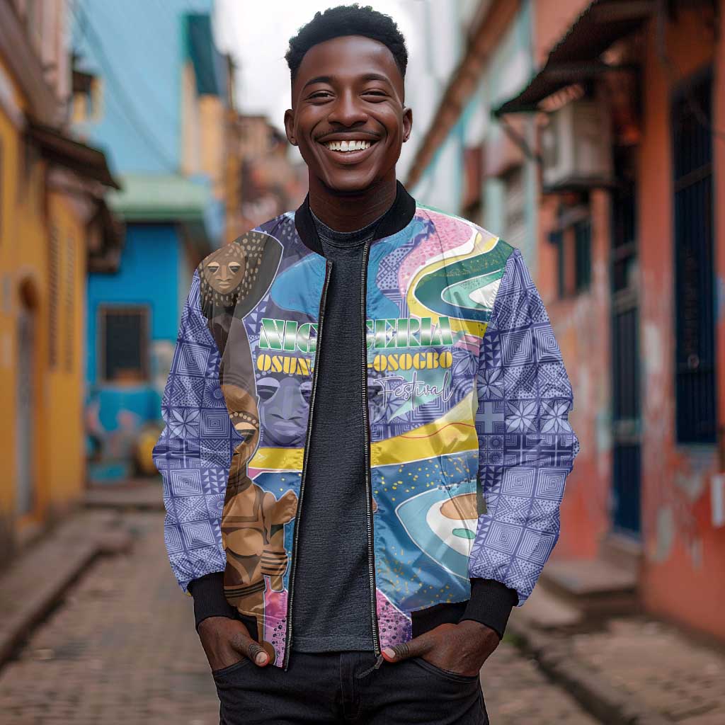 Nigeria Osun-Osogbo Festival Bomber Jacket Oshun God - Yoruba Pattern - African Pride