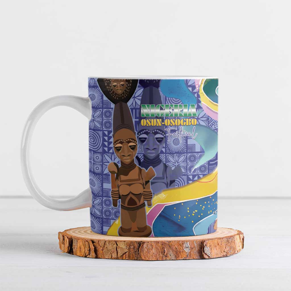 Nigeria Osun-Osogbo Festival Ceramic Mug Oshun God - Yoruba Pattern
