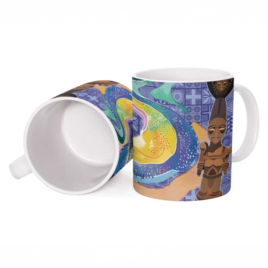 Nigeria Osun-Osogbo Festival Ceramic Mug Oshun God - Yoruba Pattern