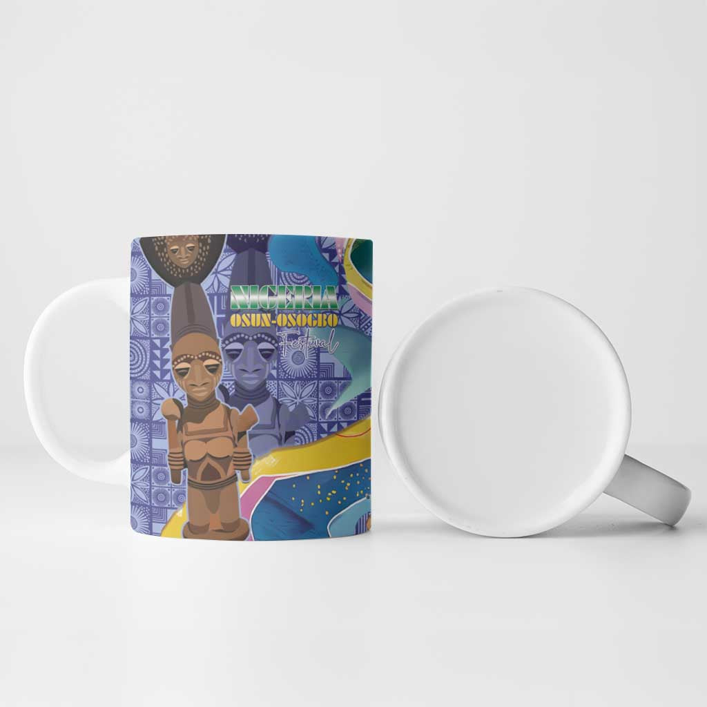 Nigeria Osun-Osogbo Festival Ceramic Mug Oshun God - Yoruba Pattern