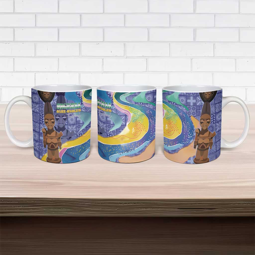 Nigeria Osun-Osogbo Festival Ceramic Mug Oshun God - Yoruba Pattern
