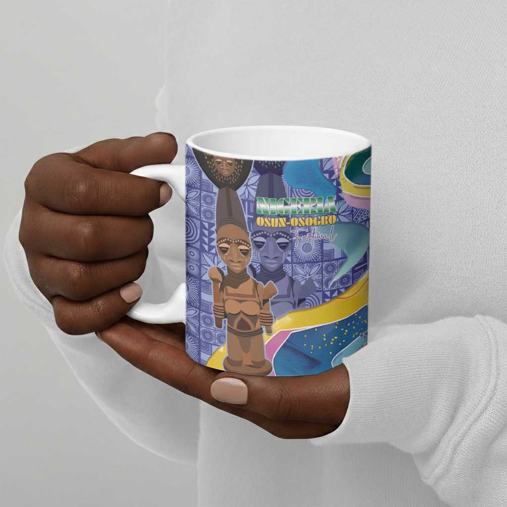 Nigeria Osun-Osogbo Festival Ceramic Mug Oshun God - Yoruba Pattern