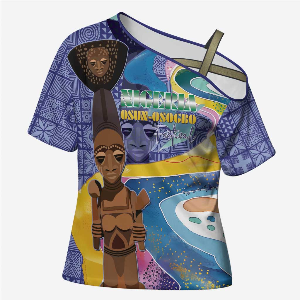 Nigeria Osun-Osogbo Festival Cross Shoulder Shirt Oshun God - Yoruba Pattern