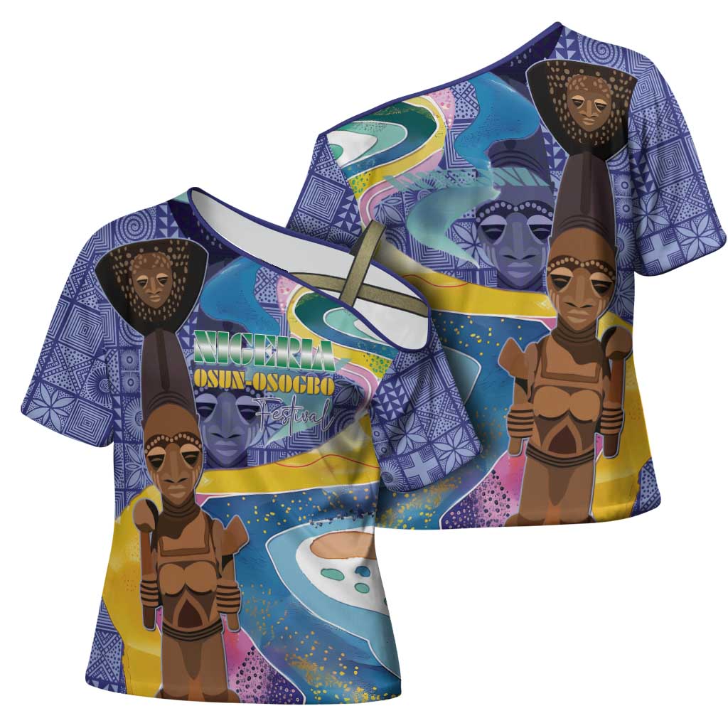 Nigeria Osun-Osogbo Festival Cross Shoulder Shirt Oshun God - Yoruba Pattern
