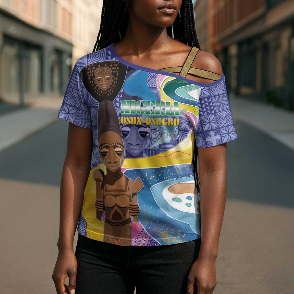 Nigeria Osun-Osogbo Festival Cross Shoulder Shirt Oshun God - Yoruba Pattern