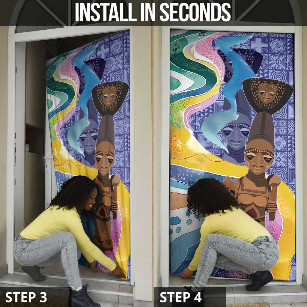 Nigeria Osun-Osogbo Festival Door Cover Oshun God - Yoruba Pattern
