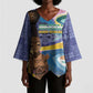 Nigeria Osun-Osogbo Festival Kimono Sleeve Blouse Oshun God - Yoruba Pattern