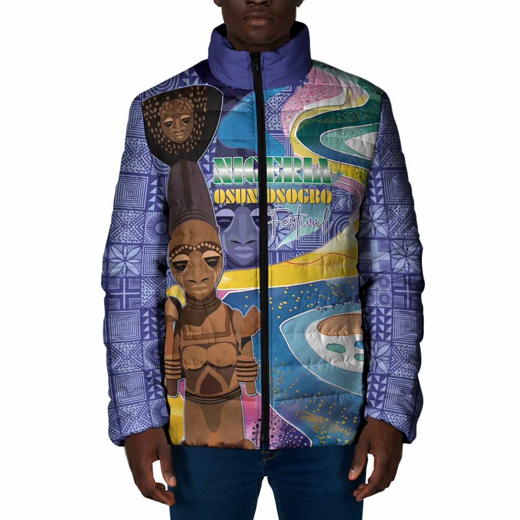 Nigeria Osun-Osogbo Festival Padded Jacket Oshun God - Yoruba Pattern