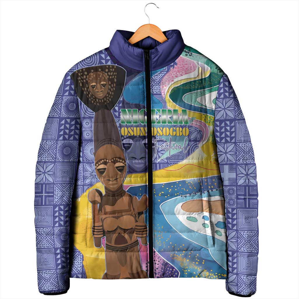 Nigeria Osun-Osogbo Festival Padded Jacket Oshun God - Yoruba Pattern