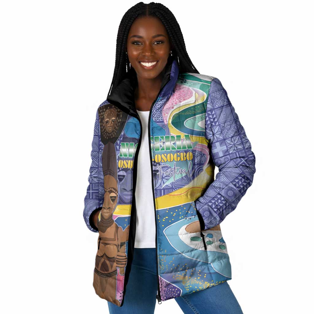 Nigeria Osun-Osogbo Festival Padded Jacket Oshun God - Yoruba Pattern