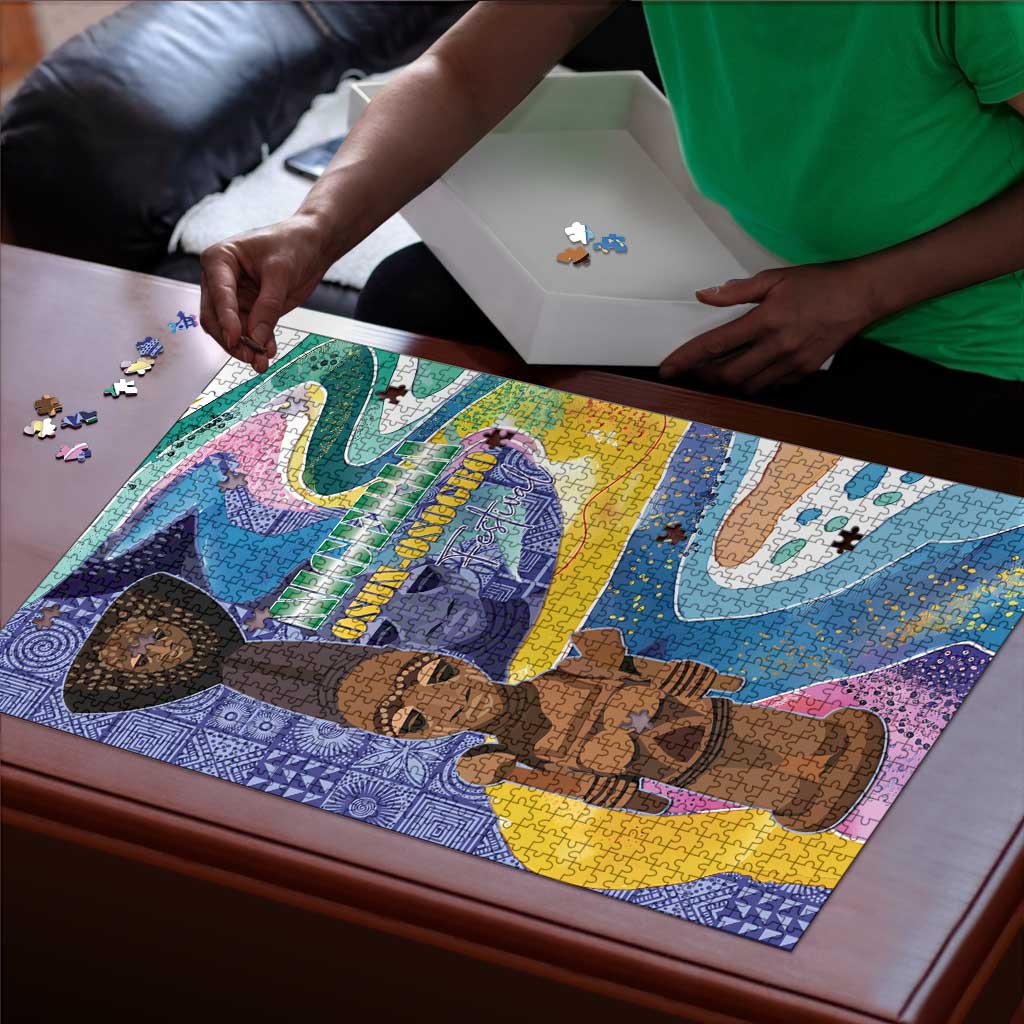 Nigeria Osun-Osogbo Festival Puzzle Oshun God - Yoruba Pattern