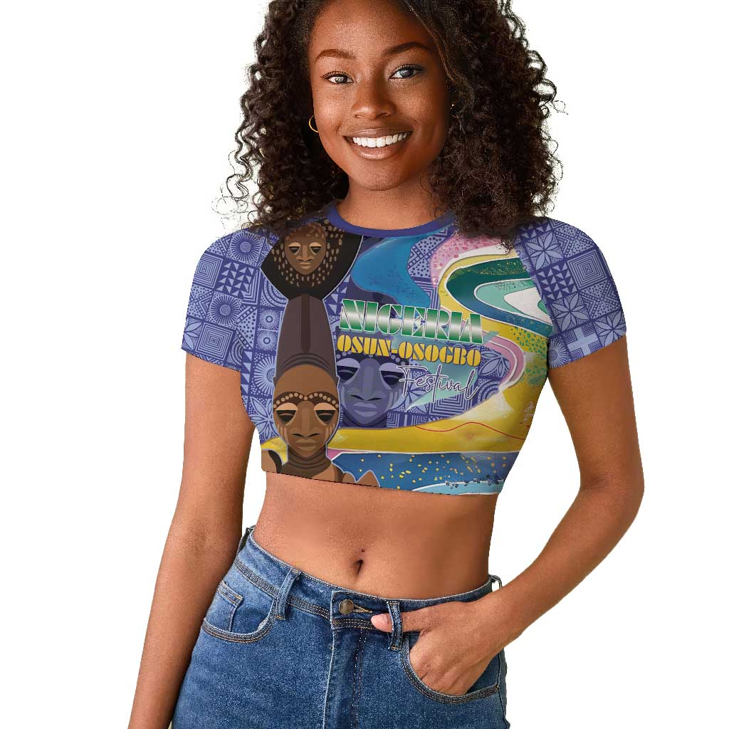 Nigeria Osun-Osogbo Festival Raglan Cropped T shirt Oshun God - Yoruba Pattern - African Pride