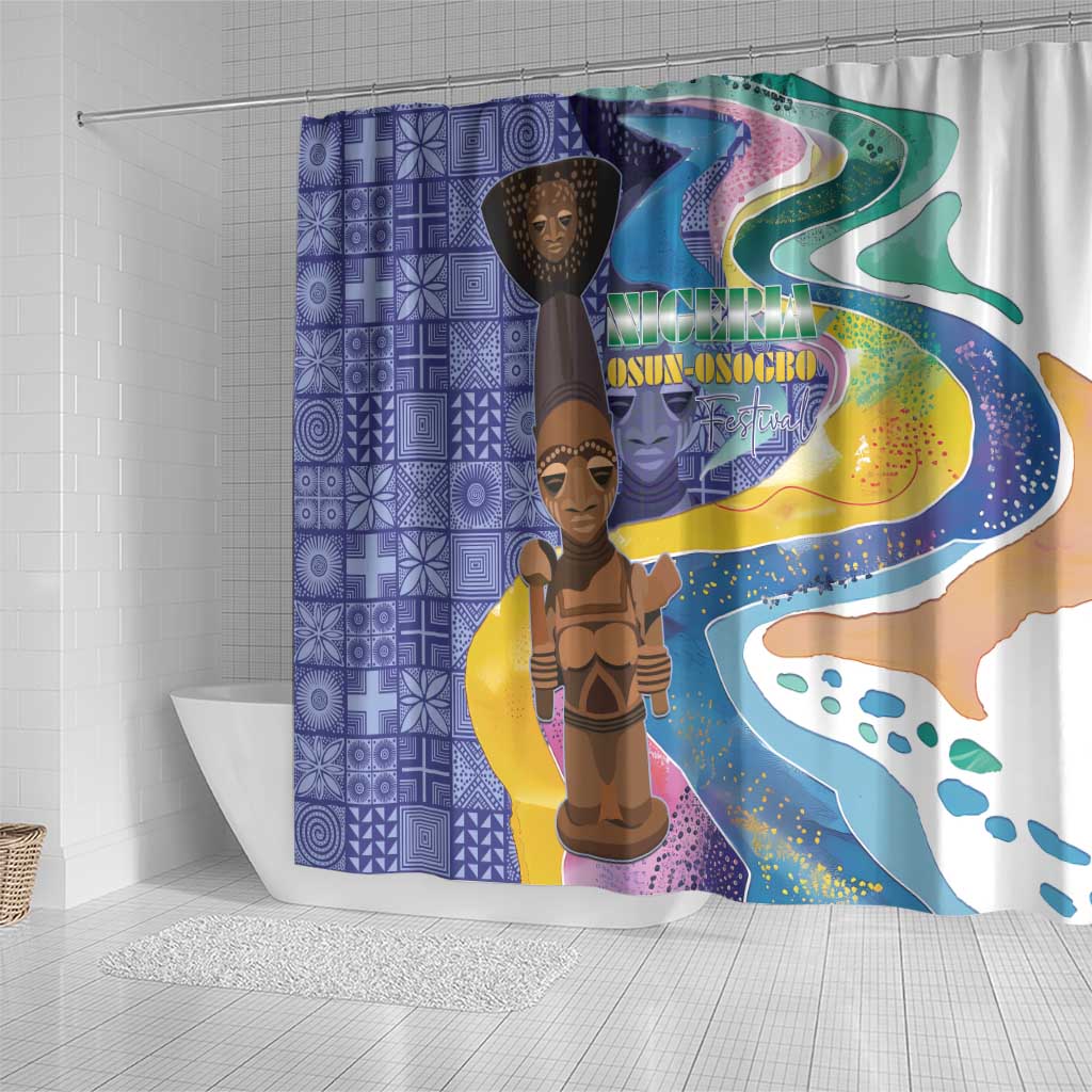Nigeria Osun-Osogbo Festival Shower Curtain Oshun God - Yoruba Pattern - African Pride