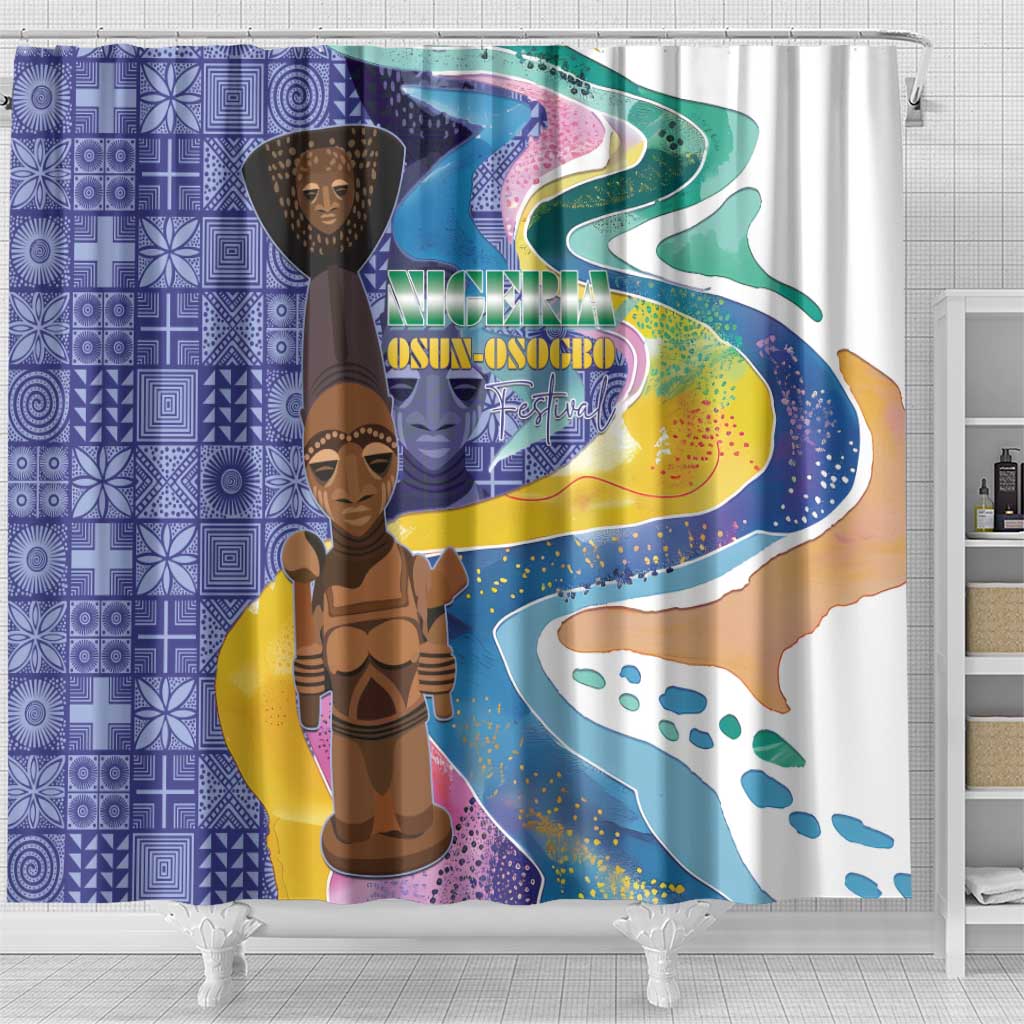 Nigeria Osun-Osogbo Festival Shower Curtain Oshun God - Yoruba Pattern - African Pride