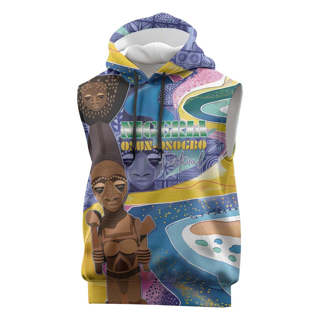 Nigeria Osun-Osogbo Festival Sleeveless Hoodie Oshun God - Yoruba Pattern - African Pride