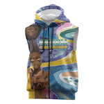 Nigeria Osun-Osogbo Festival Sleeveless Zip Hoodie Oshun God - Yoruba Pattern - African Pride