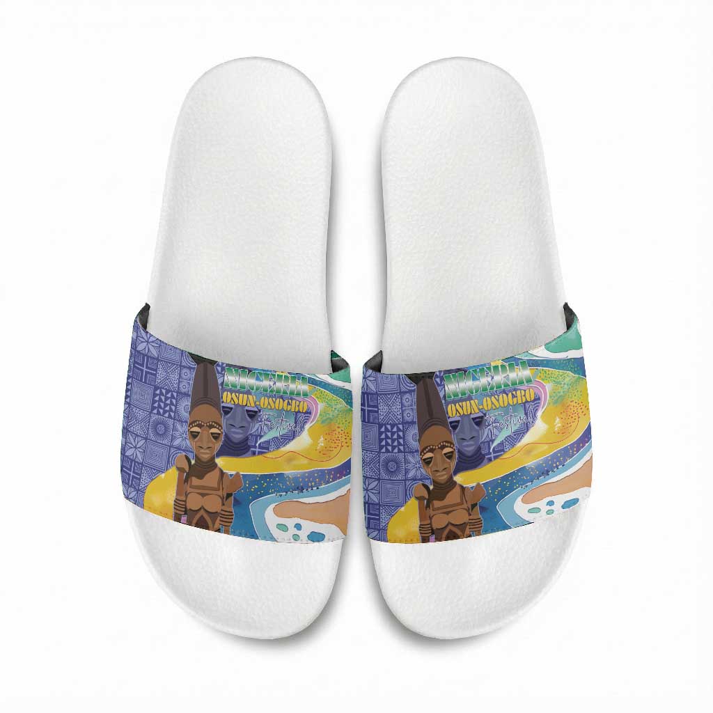Nigeria Osun-Osogbo Festival Slide Sandals Oshun God - Yoruba Pattern