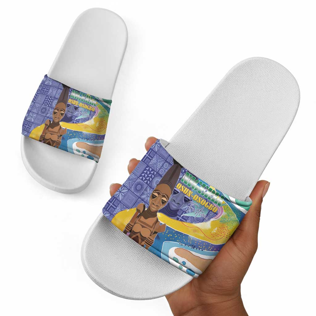Nigeria Osun-Osogbo Festival Slide Sandals Oshun God - Yoruba Pattern