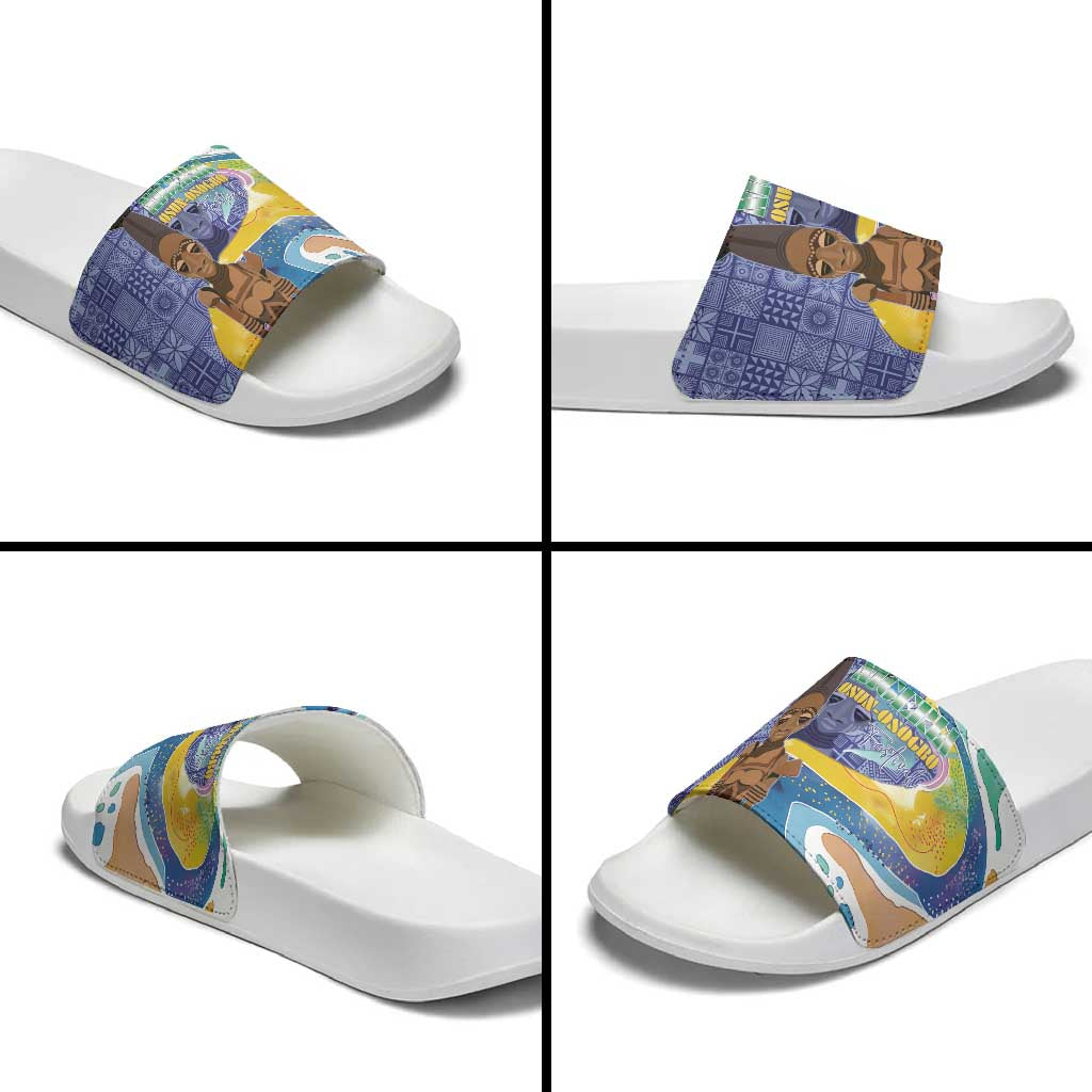 Nigeria Osun-Osogbo Festival Slide Sandals Oshun God - Yoruba Pattern