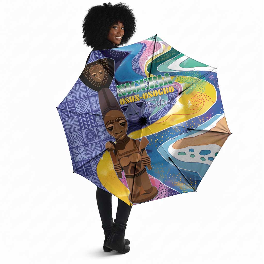 Nigeria Osun-Osogbo Festival Umbrella Oshun God - Yoruba Pattern