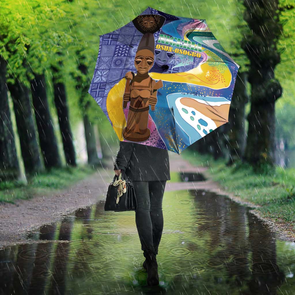 Nigeria Osun-Osogbo Festival Umbrella Oshun God - Yoruba Pattern