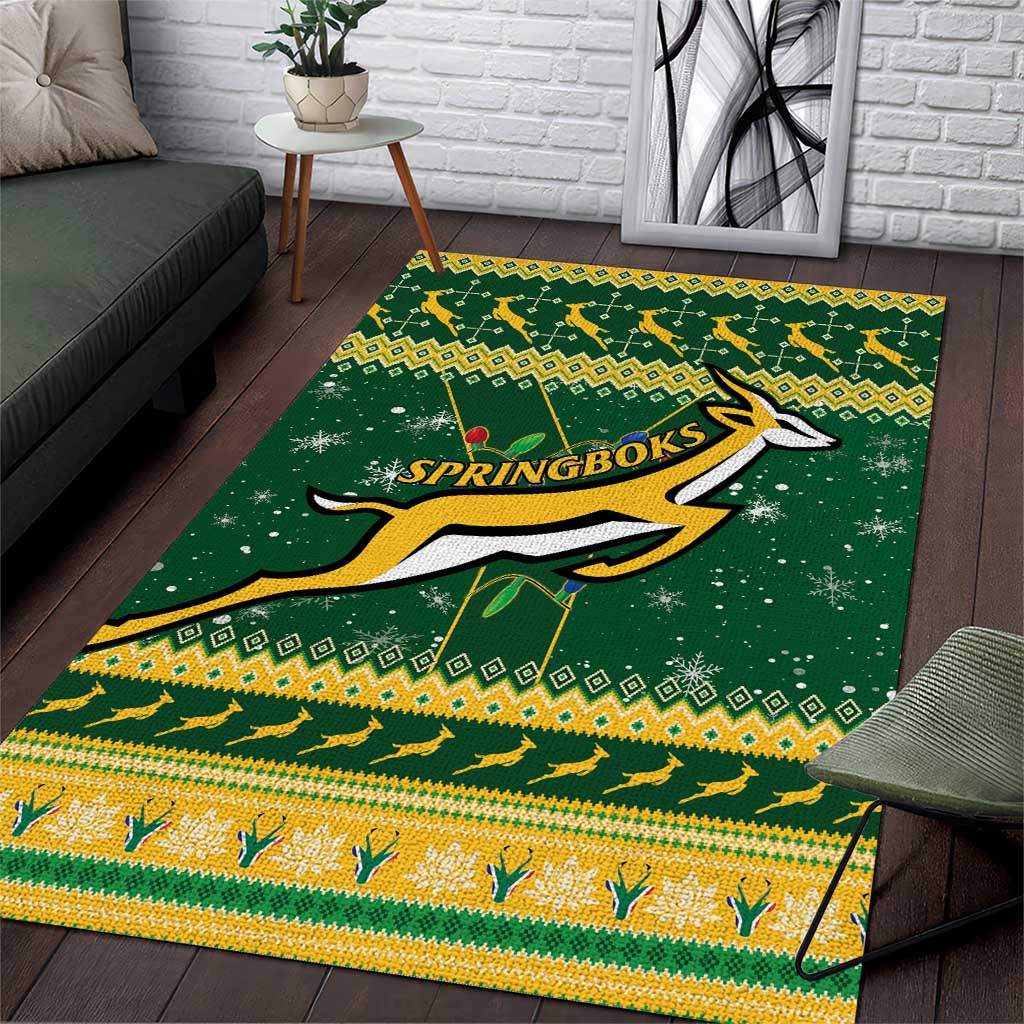 South Africa Christmas Rugby Area Rug Springboks Geseende Kersfees